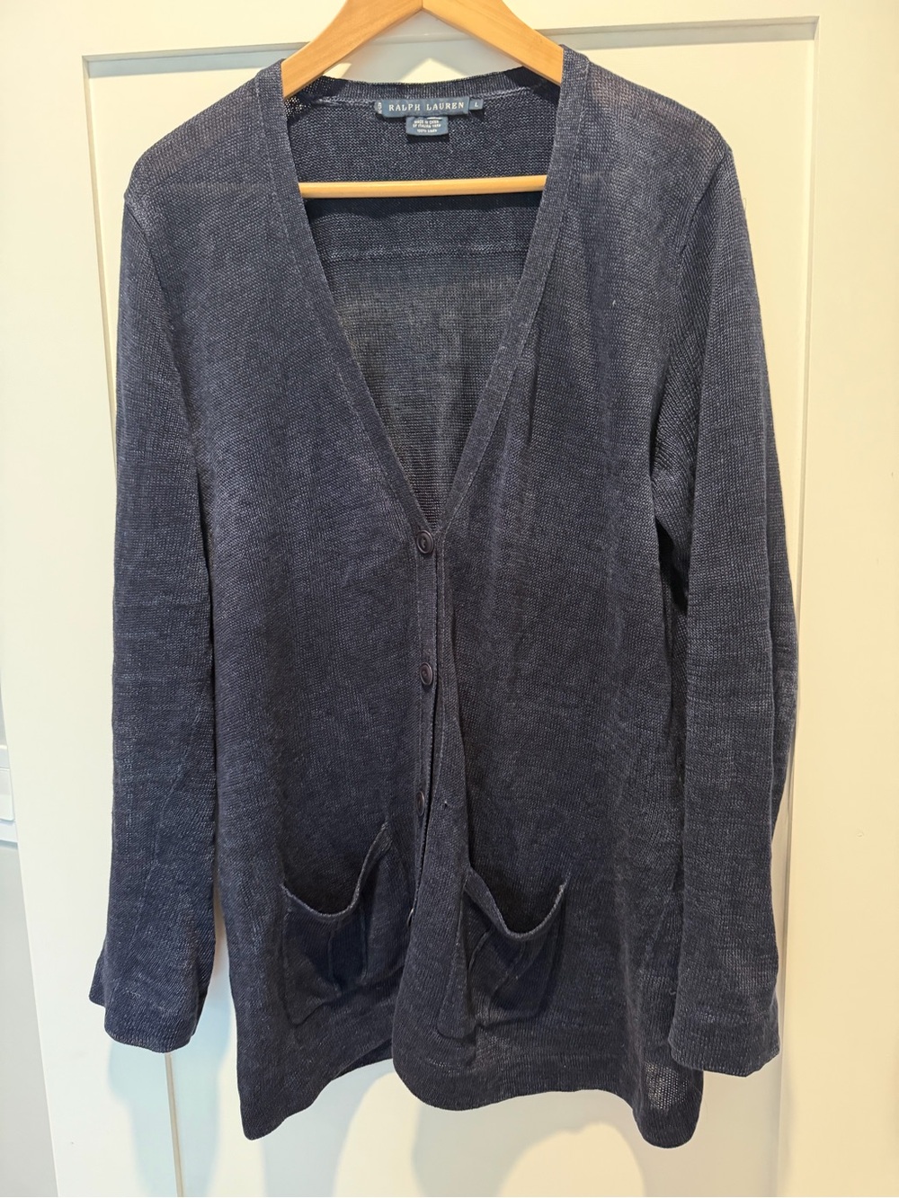 Ralph Lauren Dark Navy V-Neck Button Cardigan